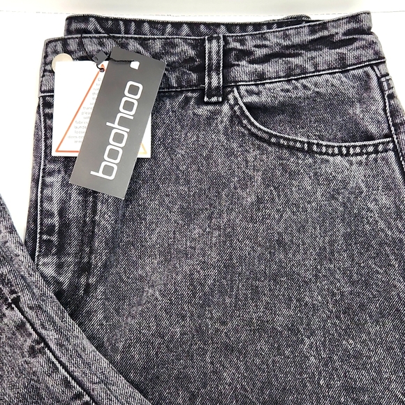 BOOHOO Plus Split Hem Straight Leg Washed Black Jeans - NEW (UK 18 / US 14) - Picture 6 of 16
